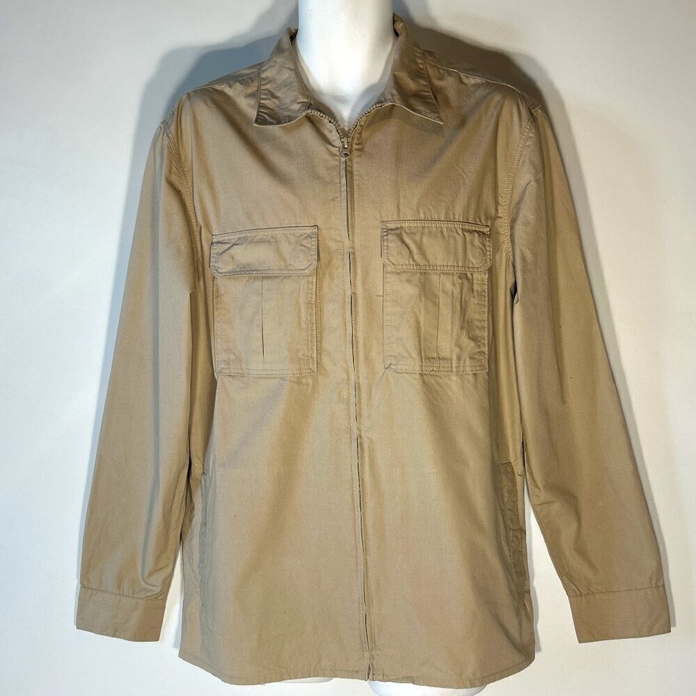 Divided SZ M Mens Lightweight Khaki Zip Front Jacket Utility Gorp Core Staple